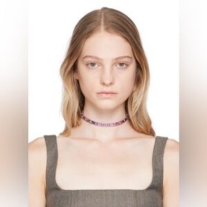 Justine Clenquet Dylan choker necklace in metallic pink